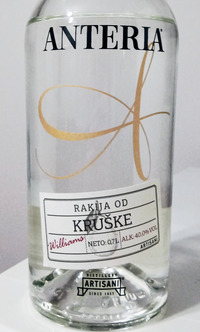 Picture of bottle Artisani (Rasina, Serbia) – Anteria, Kruške (Pear) Williams, bott. 11/19, 40%