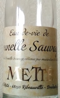 Picture of bottle Metté (Alsace, France) – Prunelle Sauvage (Sloe plum), c. 2020, 45%