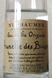 Picture of bottle Nusbaumer (Alsace, France) – Prunelle des Buissons (Sloe plum), c. 2022, 45%