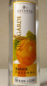 Picture of bottle Savanya (Tolna, Hungary) – Barack (Apricot) Pálinka 'Sióagárdi', L. 2109162, 50%